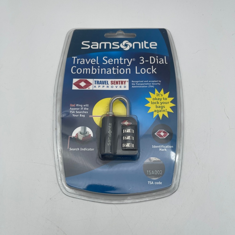 Samsonite Travel Sentry 3-Dial Combination Luggage Lock Black SM3736BK TSA002